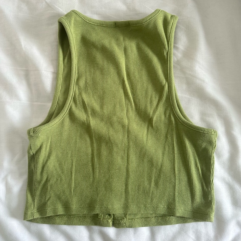 Green tank top with buttons